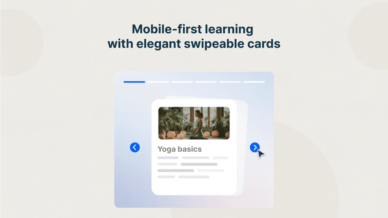 Responsive mobile view of the Levenue MiniCourses platform