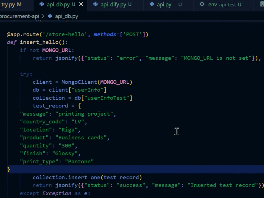 Service code integrations powering procurement data pipelines